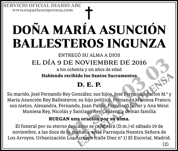 María Asunción Ballesteros Ingunza